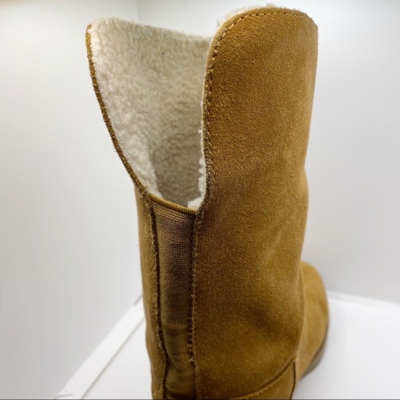 Bass Aria Brown Suede and Shearling Boots Size 8.5M - Picture 7 of 9